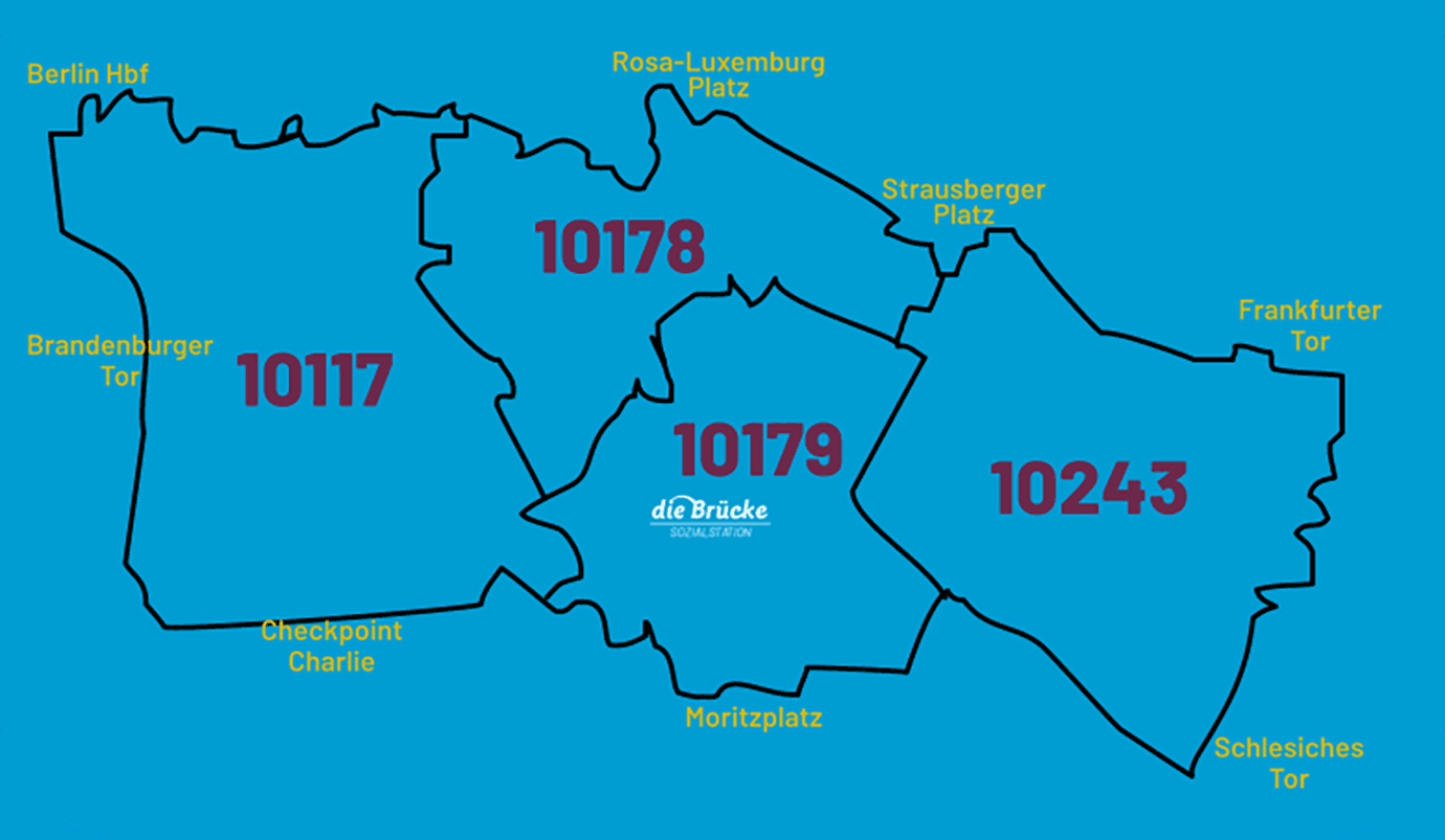 Sozialstation "Die Brücke" Einzugsgebiet Berlin-Mitte